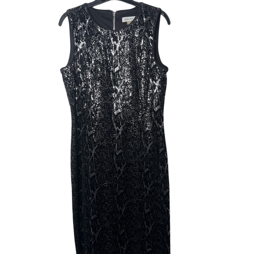 Calvin Klein Black Sequin Midi Dress